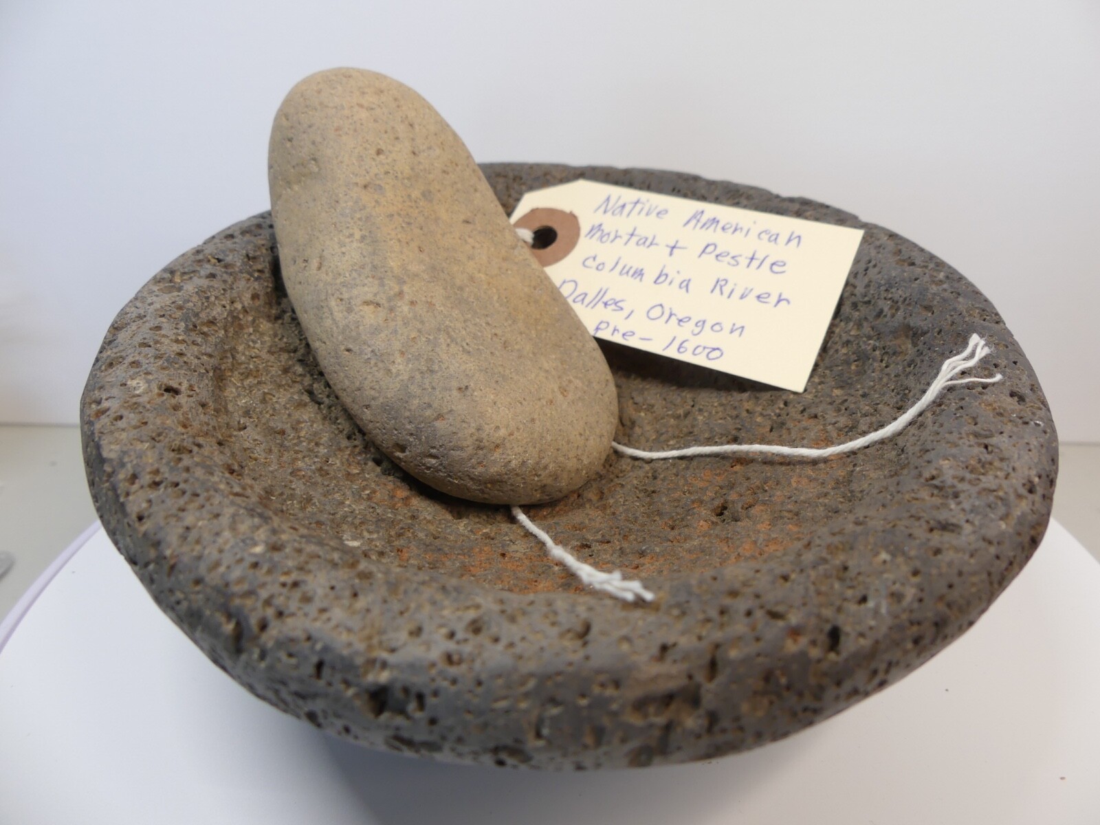 Stone Mortar & Pestle. Native American Columbia River, The Dalles, Oregon. AACA