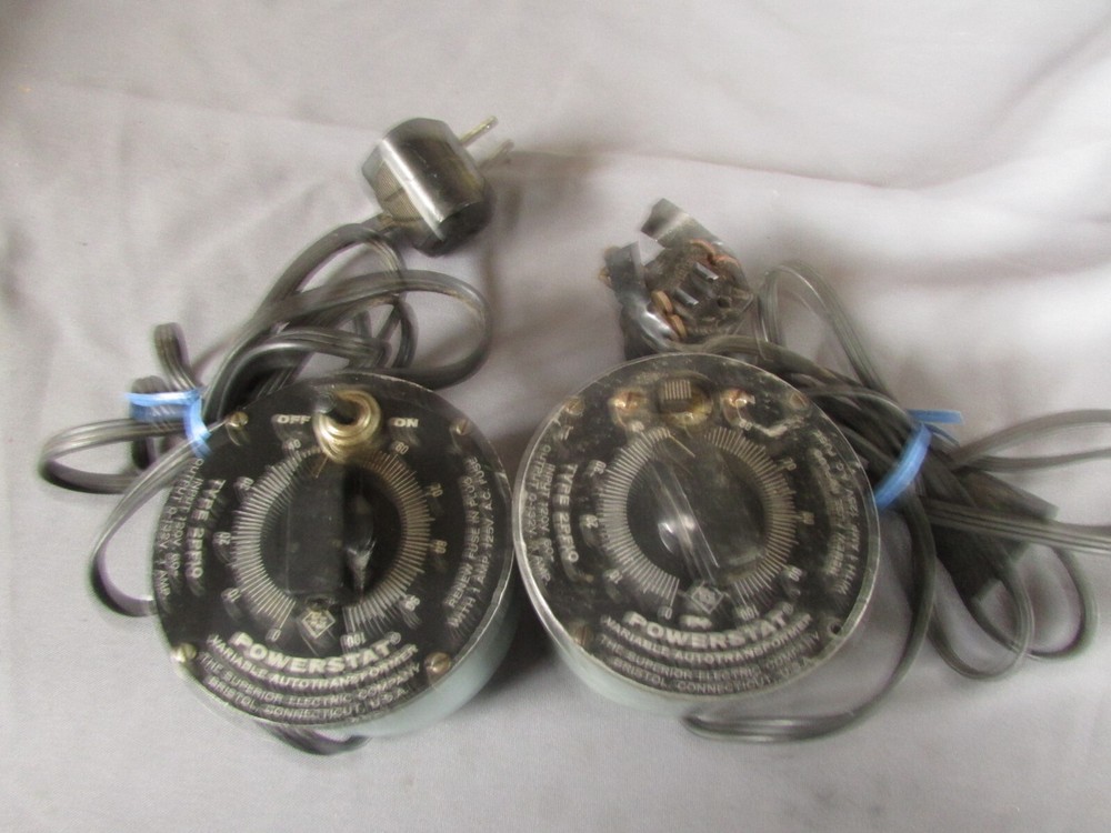 (2) Powerstat Variable Autotransformer Imput 120v output 0-132v UNTESTED  e