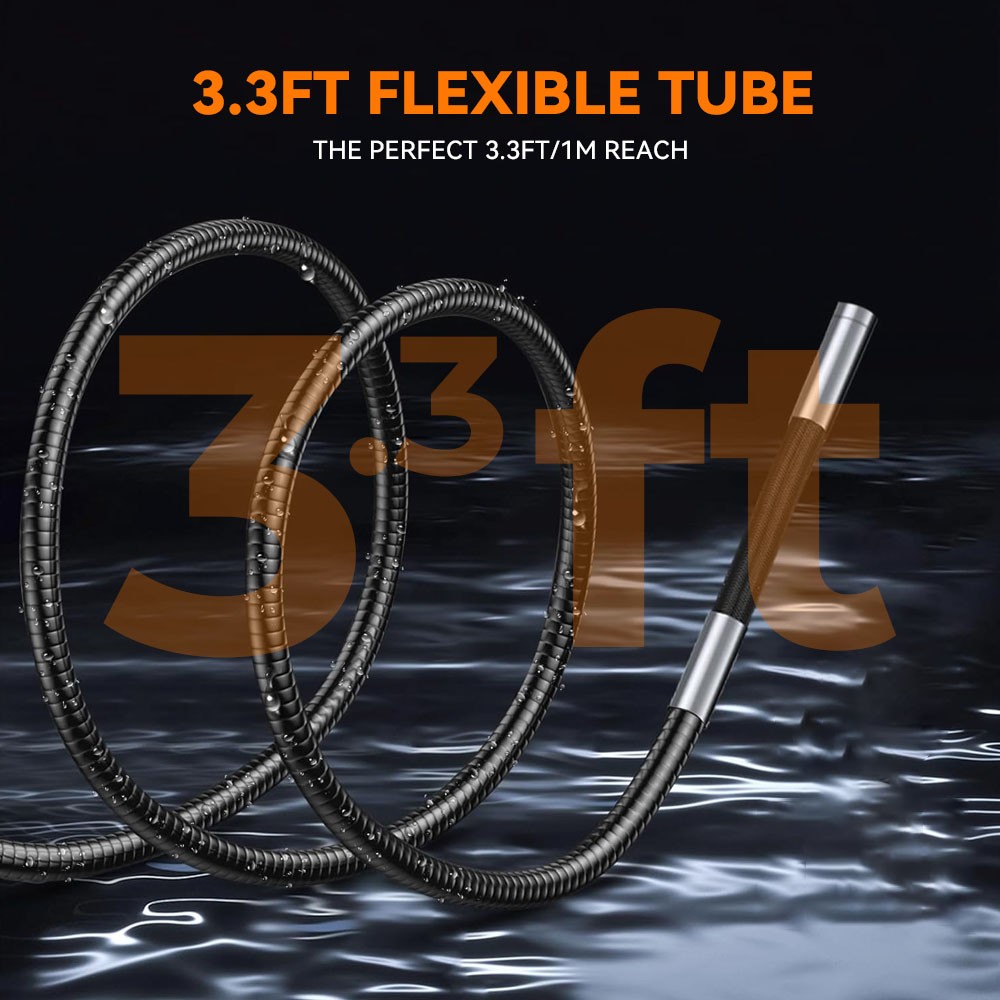 Two-Way Articulating Borescope Camera with Light Endoscope Inspection HD Camera