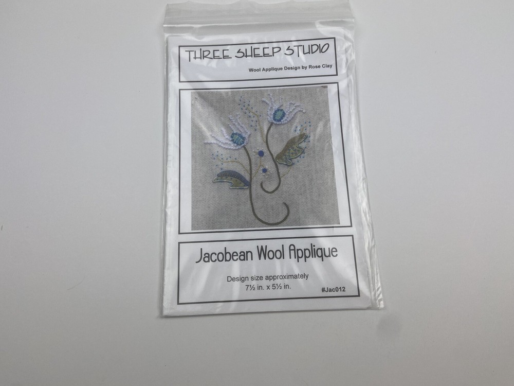 Three Sheep Studio Jacobean Wool Appliqué Pattern Flower