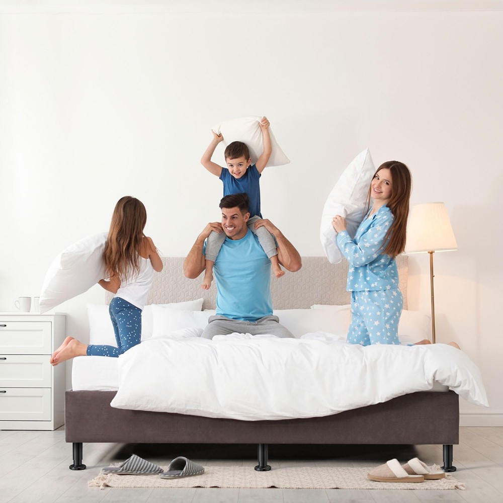 4Pcs Adjustable Height Bed Frame Support Leg, Extra Sturdy Steel Bed Frame Su