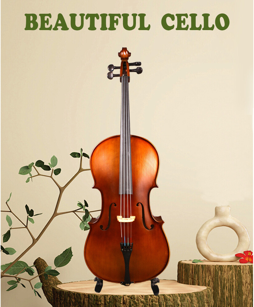 Classical 1/2 Cello 4 String Maple Spruce with Parts for Beginning Sweet sound
