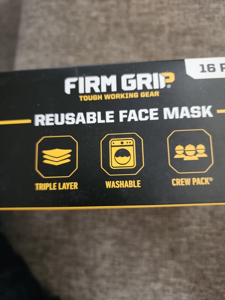 Firm Grip Face Masks Reusable Breathable Washable, One Size, 16 PACK