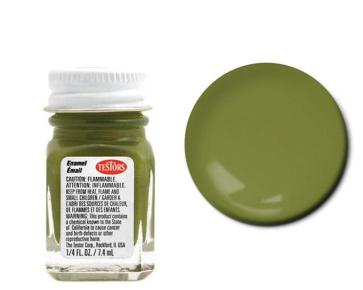 Testors 1164 Enamel Flat Green 1/4 oz