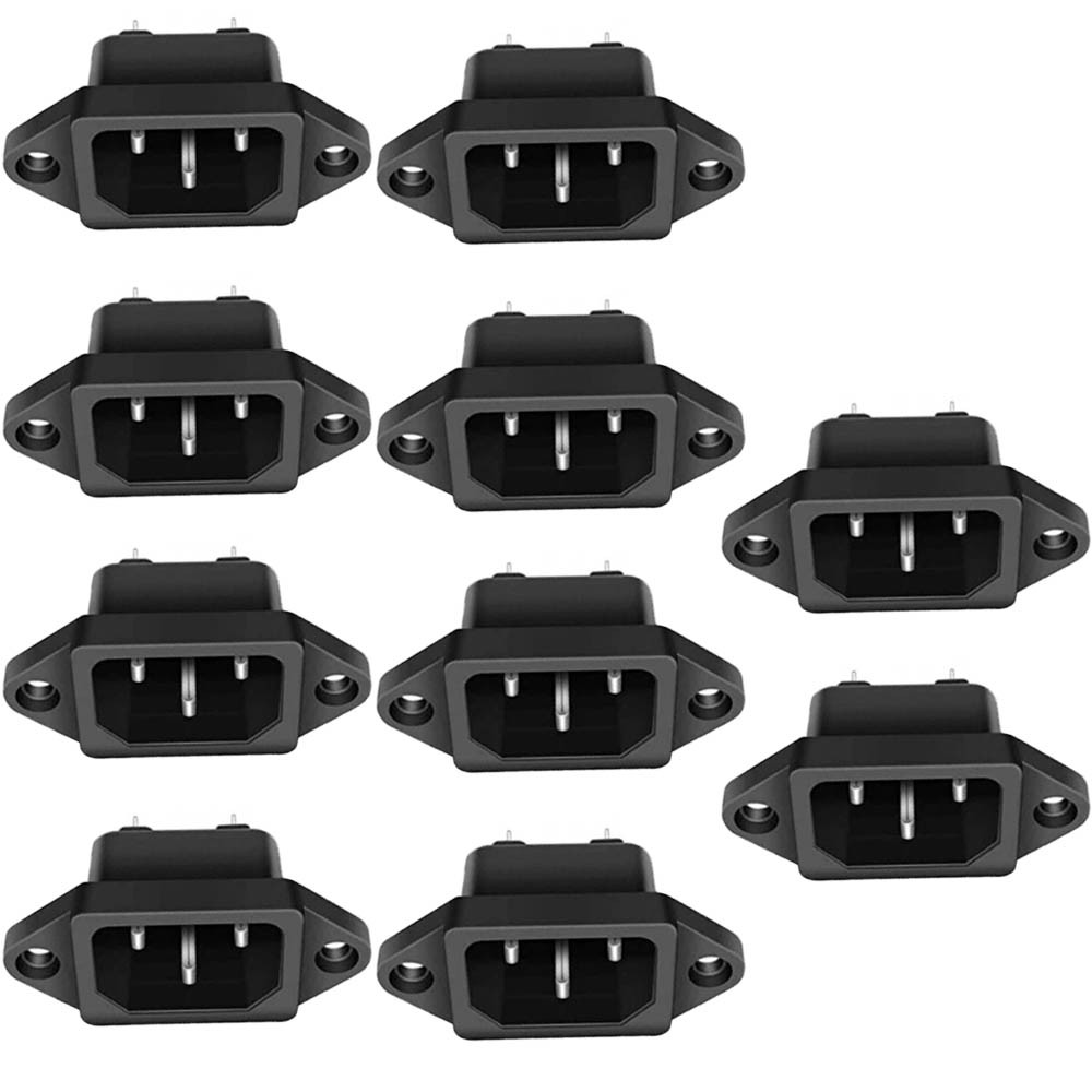 10-30Pc AC250V 10A IEC 320 C14 Panel Mount Plug Adapters Power Connector Socket