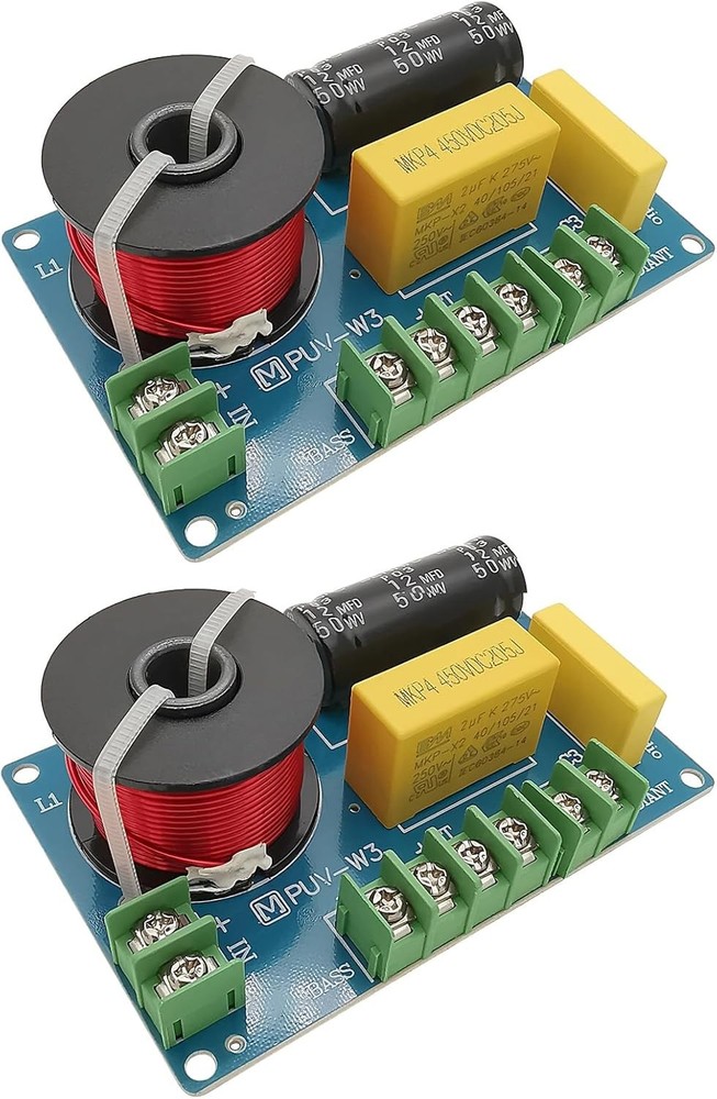 Compact 3-Way Speaker Crossover PUV-W3 for Optimal Audio Performance - 2 Pack