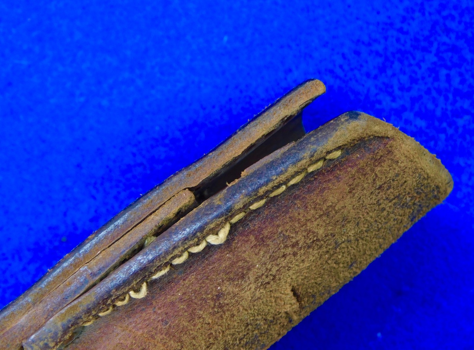 German Germany WW1 Mauser K98 Butcher Bayonet Maker Marked Leather Frog