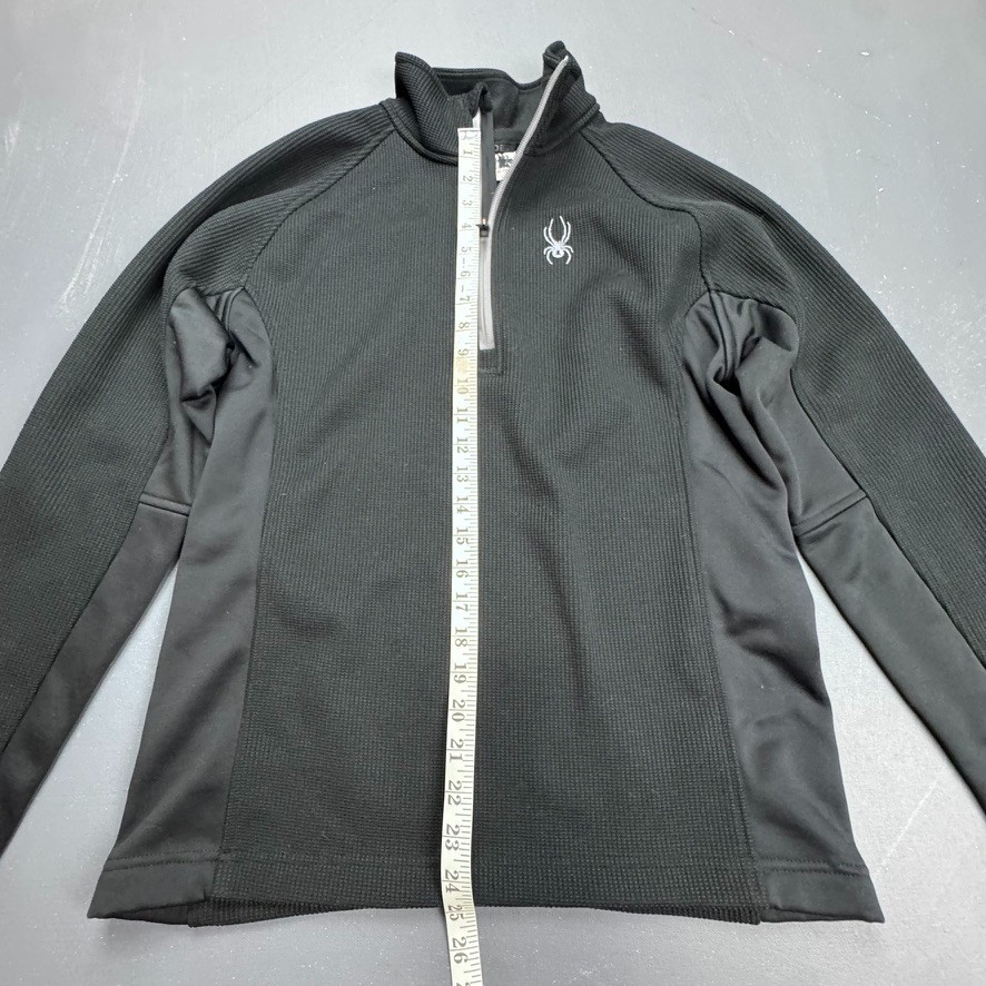 Spyder 1/4 Zip Pullover Jacket Men’s Medium Black Fleece Stretch Athletic Logo