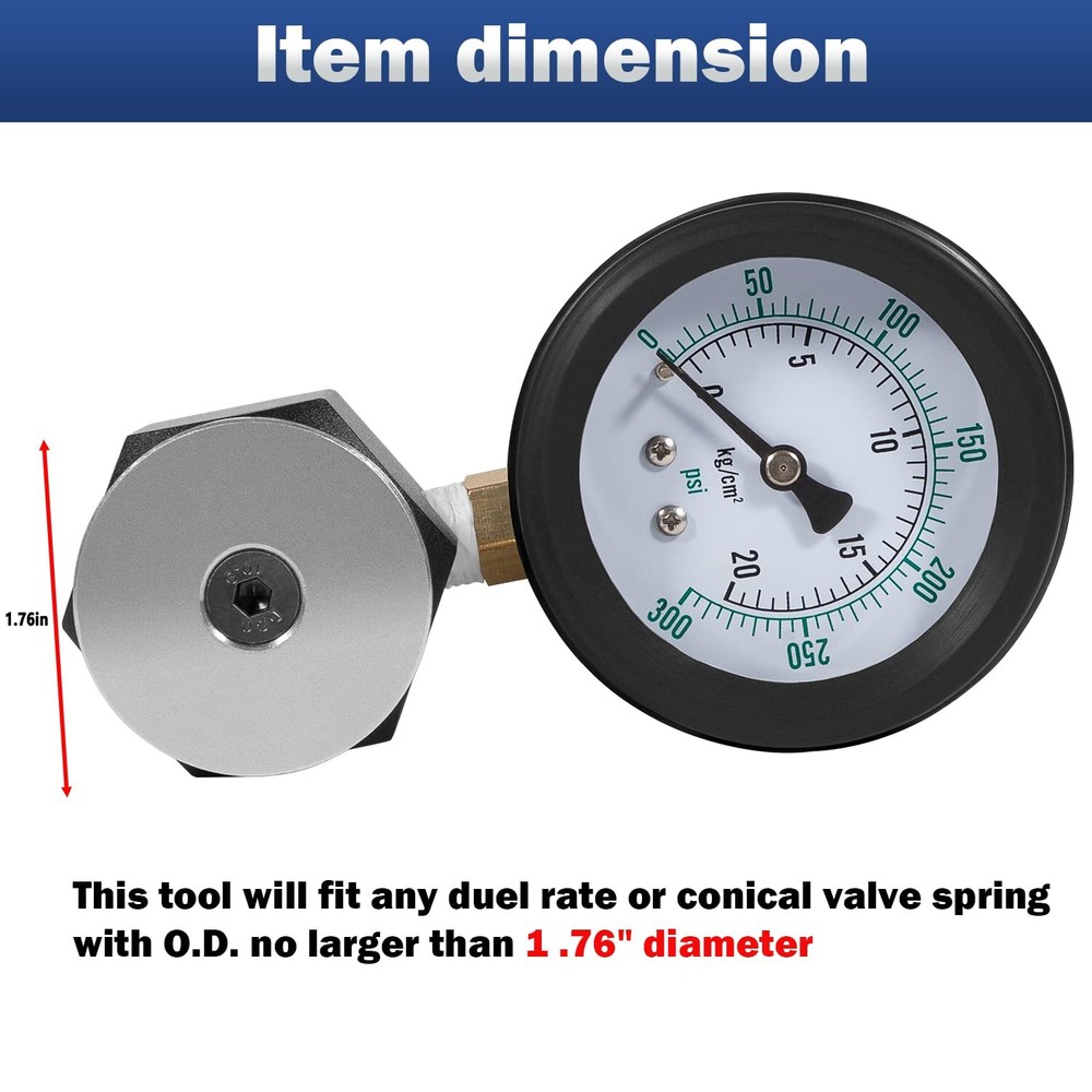 66835 Mini Valve Spring Tester for Universal 300 PSI Increments Valve Spring