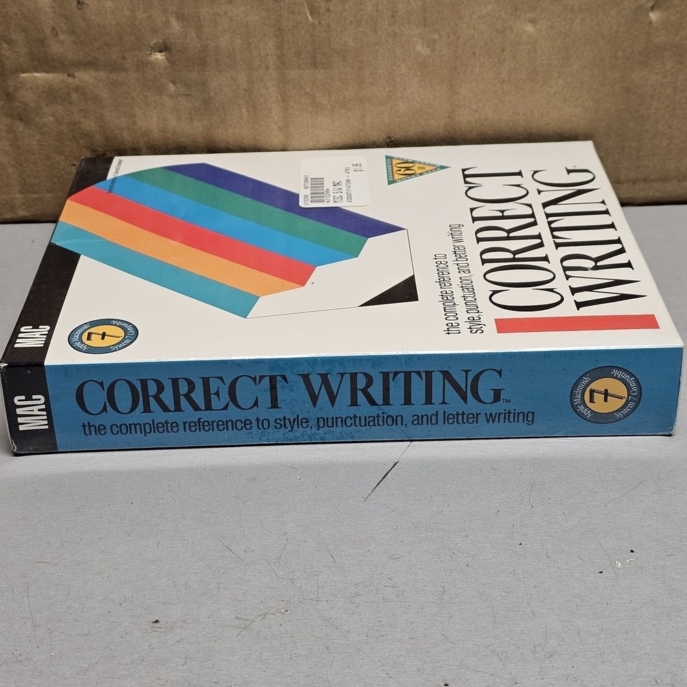 Correct Writing Macintosh Software Big Box Apple System 7 (SEALED)