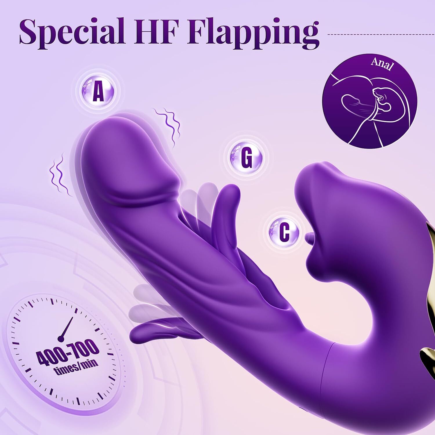 Flapping Rabbit Vibrator Sucking Clit G-Spot Massager Dildo Sex Toys for Women