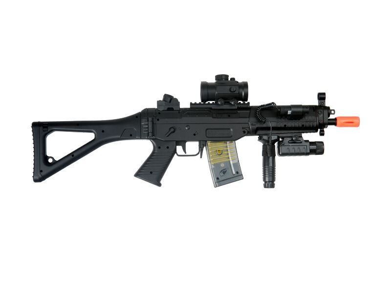 Double Eagle M82p Full Auto Airsoft Electric Gun + Scope Flashlight OPEN BOX