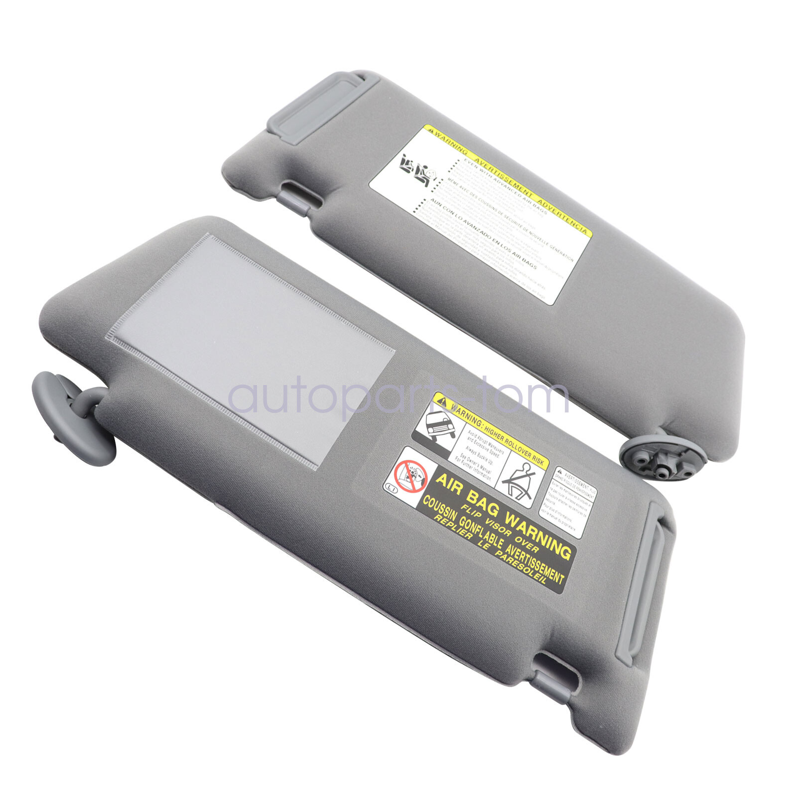 2005-2015 For Toyota Tacoma Sun Visor LH Driver & RH Passenger Side Gray 1 Pair
