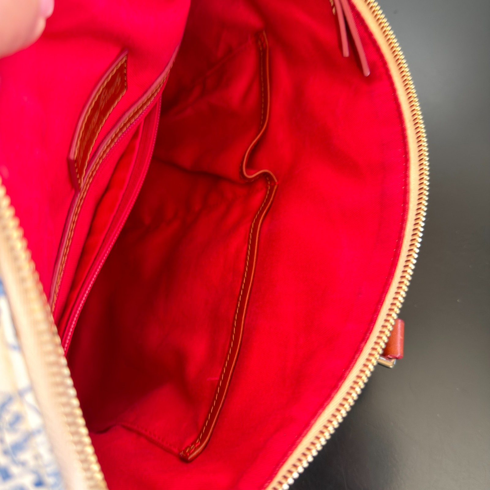 Disney World X Dooney & Bourke Blue White Toile Satchel **XBODY STRAP MISSING**