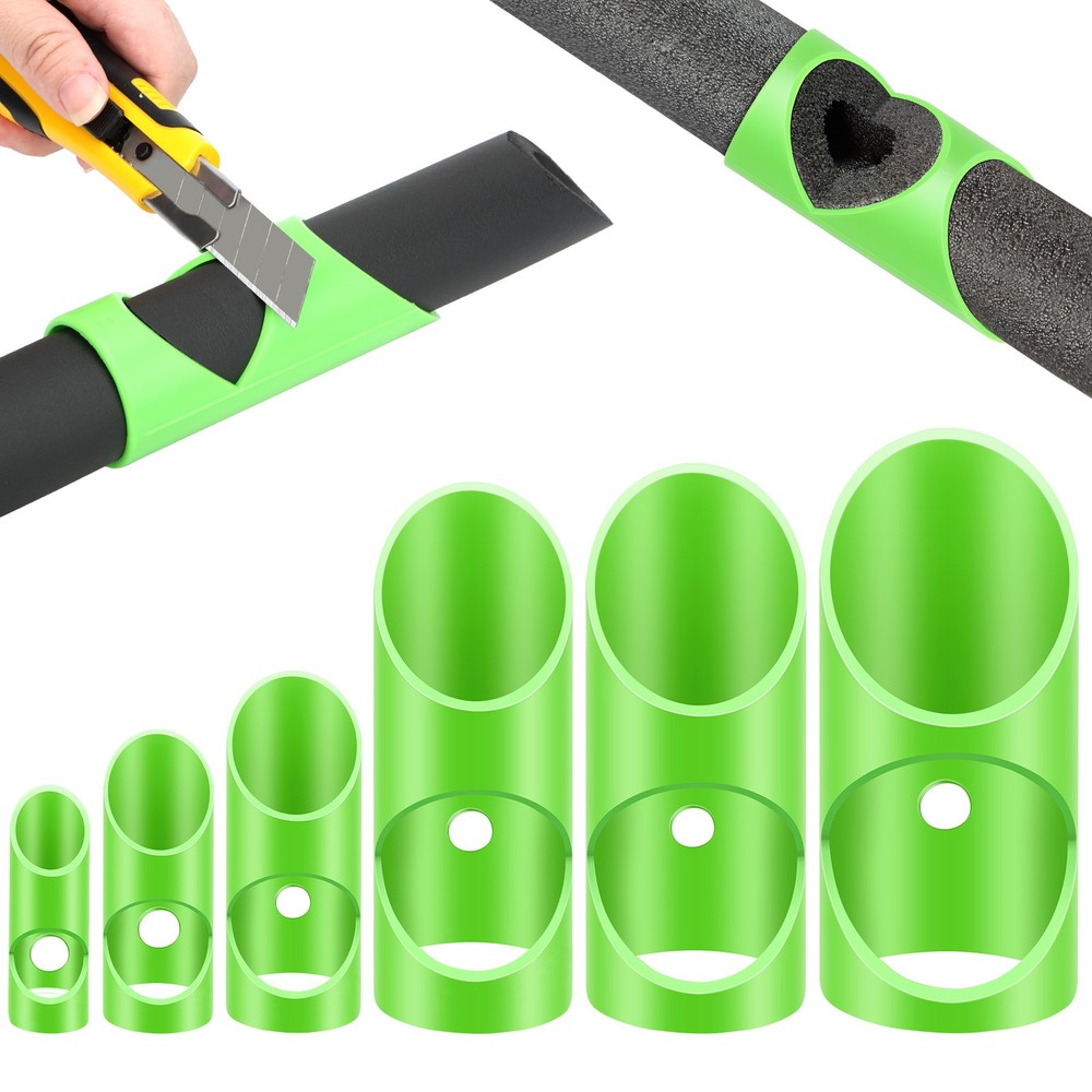 6PCS Foam Pipe Cutter Tool Plastic Pipe Insulation Cutting Guide Fixture Lagging