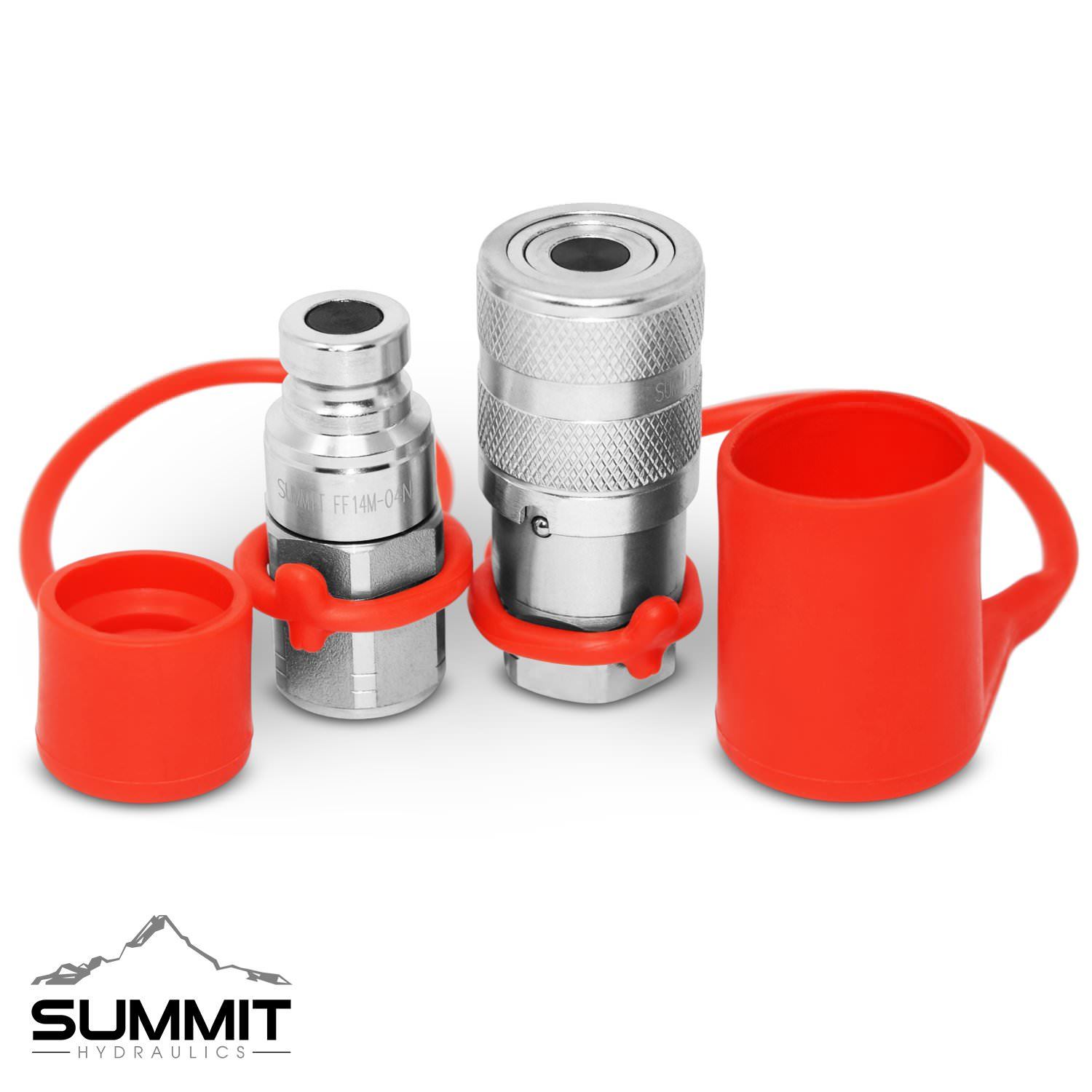 1/4" NPT Flat Face Hydraulic Quick Connect Coupler / Coupling & Plug Set