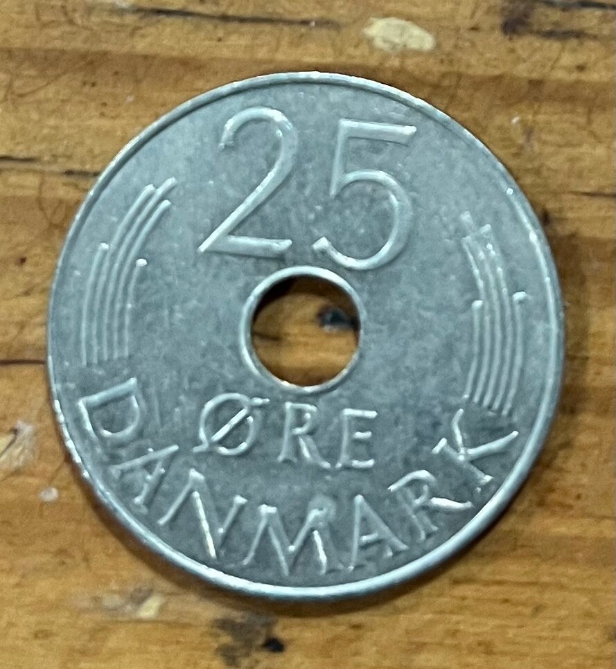 1986 25 ORE DENMARK COIN