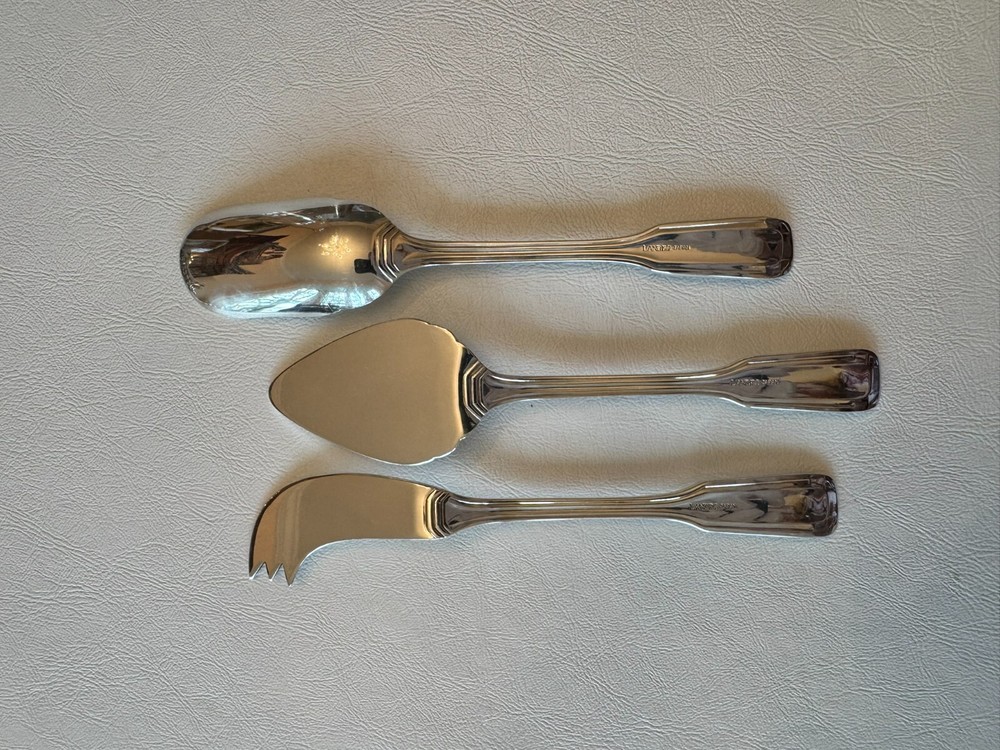 Antique Cheese Knife set - Landes Japan silver plated Cheese knife set