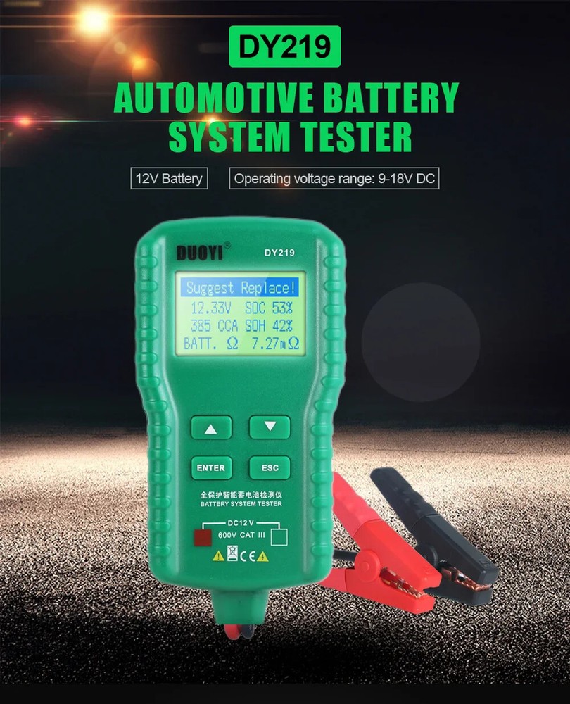 Car AH 100-1000CCA Voltage Battery Analyzer Load Multifunction Diagnostic Tools