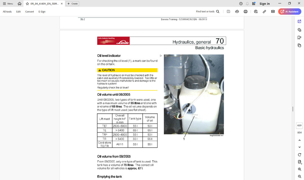LINDE FORKLIFT Service Manuals on USB Flash Drive.