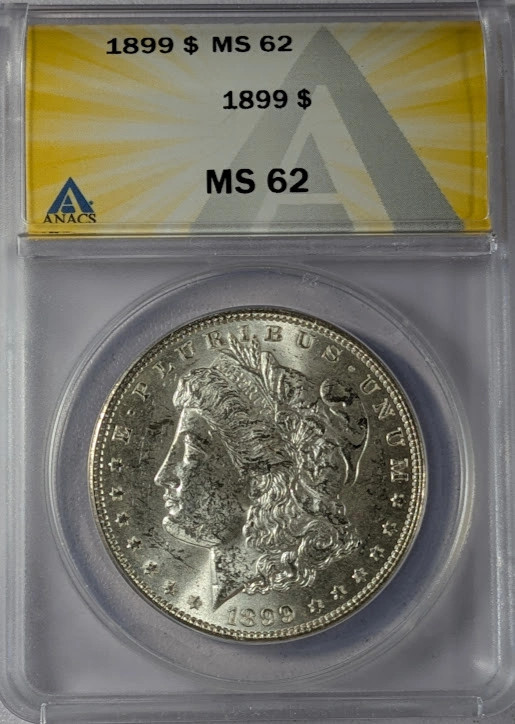 1899 Morgan Silver Dollar ANACS MS-62