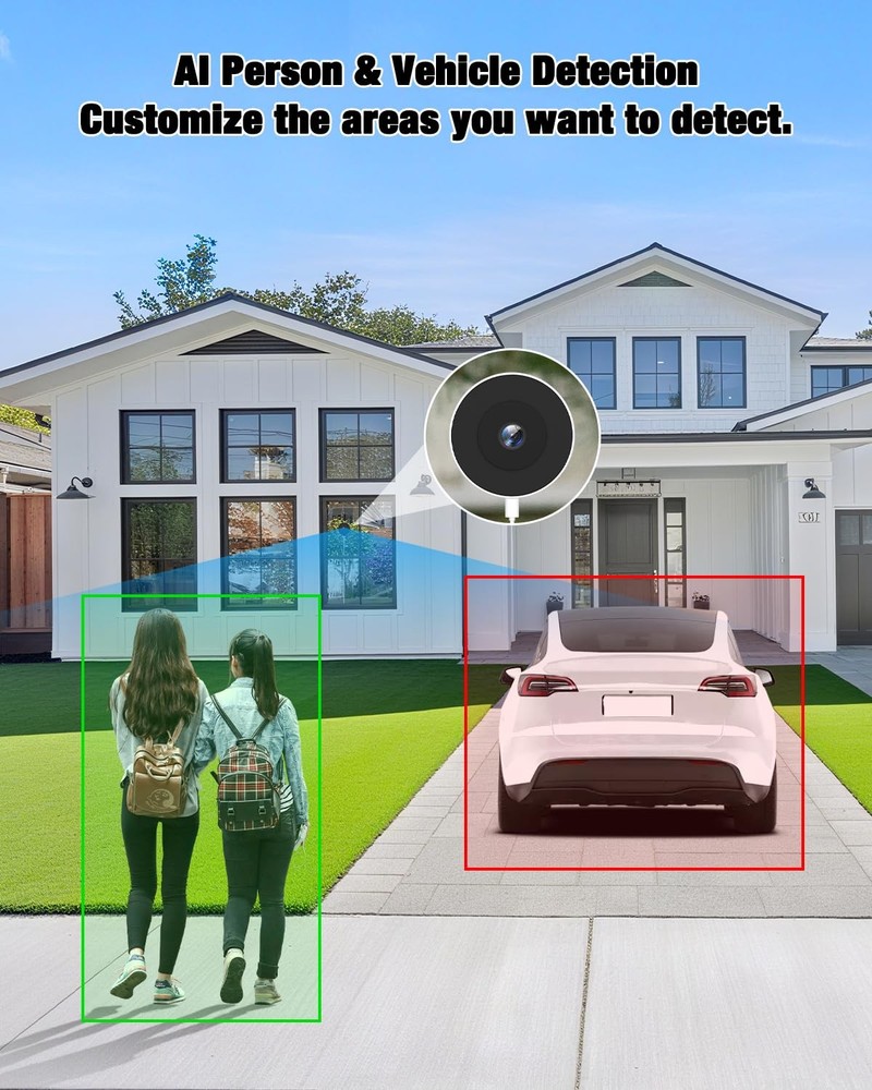 Atfoyer 2K Window Camera for Home Security with Full Color Night White