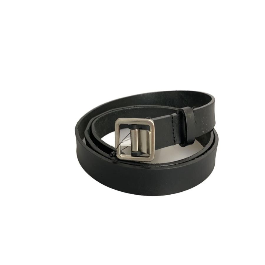 YOKE Leather Belt, Black, Plain, Men's