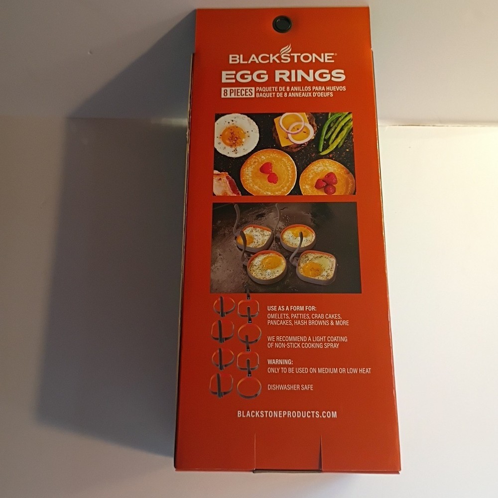 4" Griddle Silicone 8 Egg Ring Bundle Sausages Pancakes 4 Square 4 Circle NEW