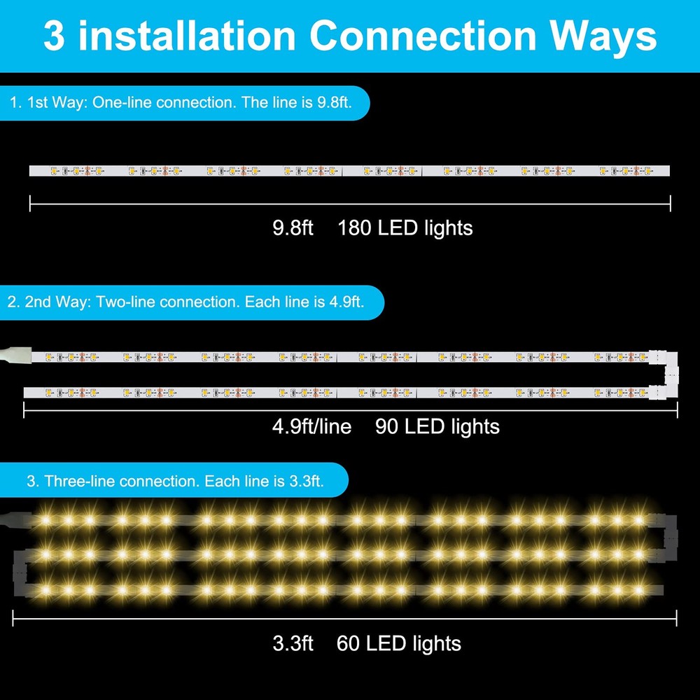 Motion Sensor Under Cabinet Lights - 9.84FT 1 PACK, Warm White 9.84ft 1 Pack