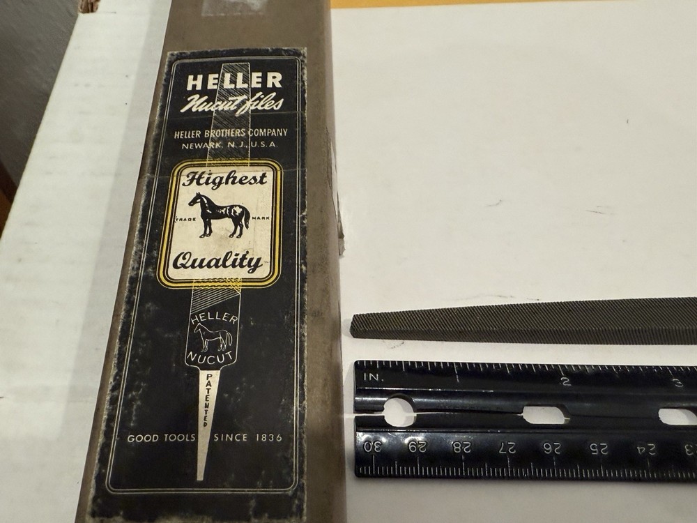 New Heller 10” Square Second Cut File, 3/8" Square