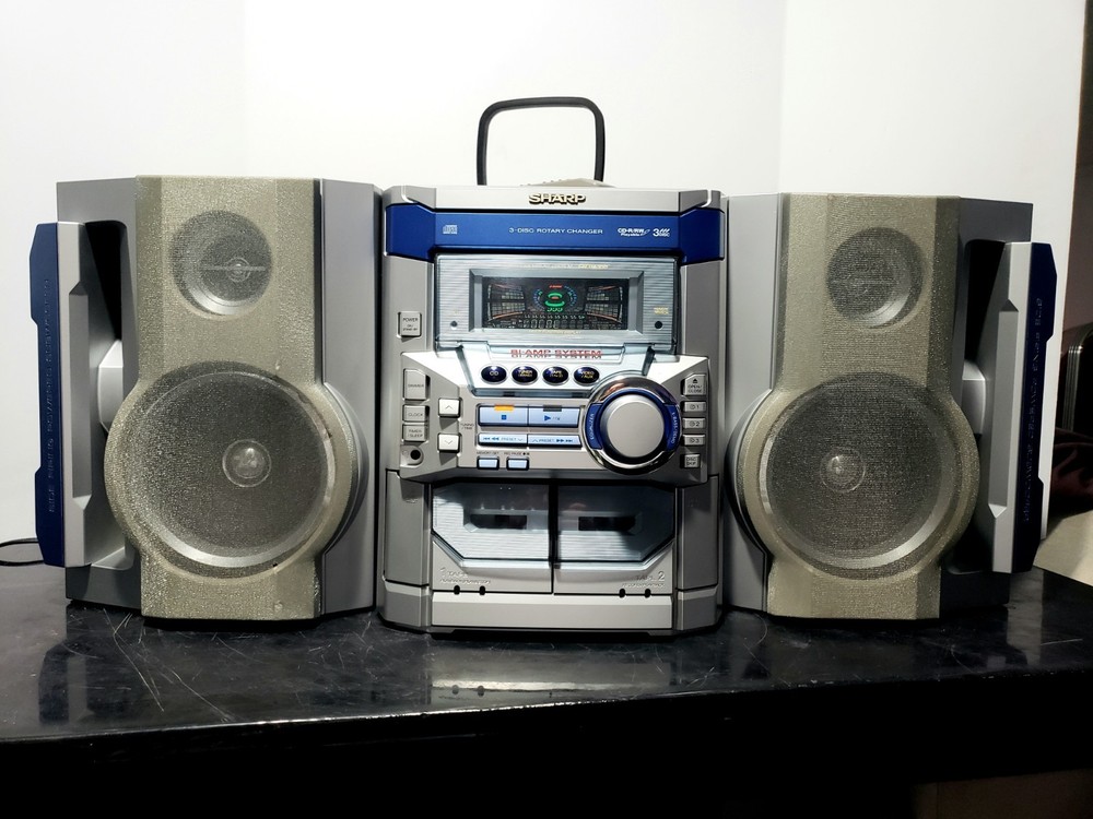 SHARP Mini Component Shelf System - CD-BA300 - Tested, Dual Sided Speakers, READ