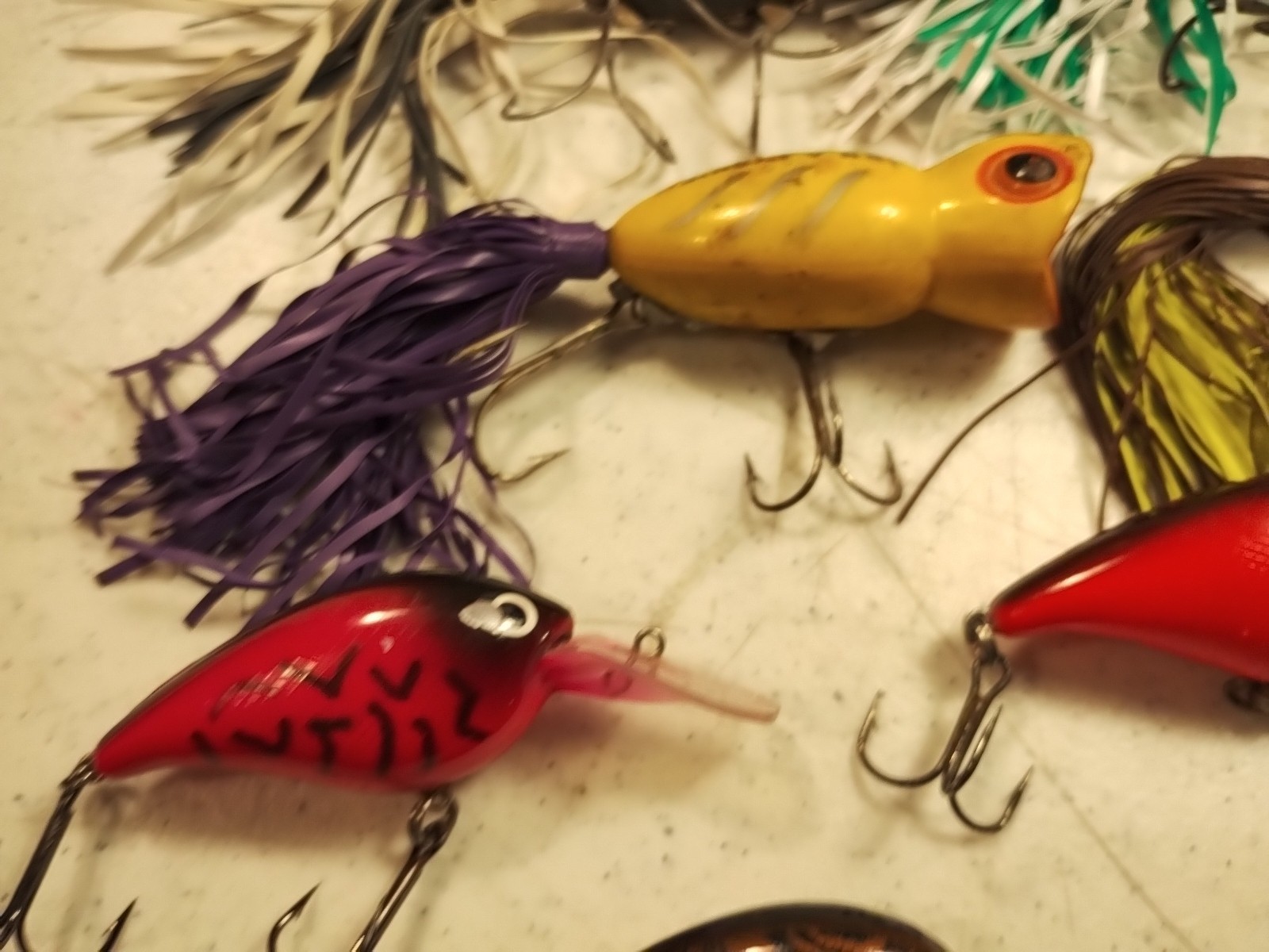 Lot of 9 Hula Popper & Crankbait Fishing Lures