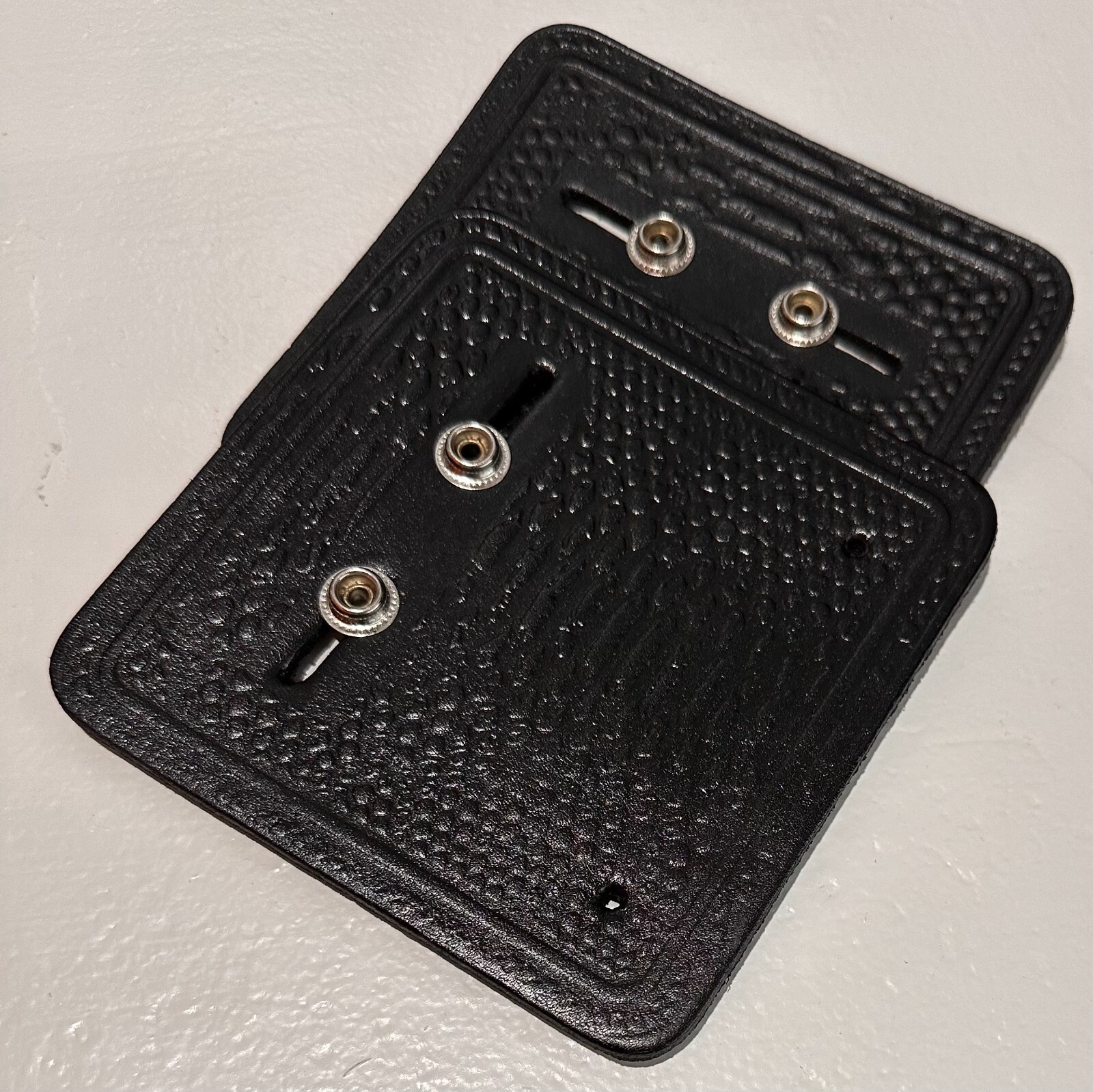 Universal Replica Pack of Two Wrestling Belt Wall mount Hanger Black Leather