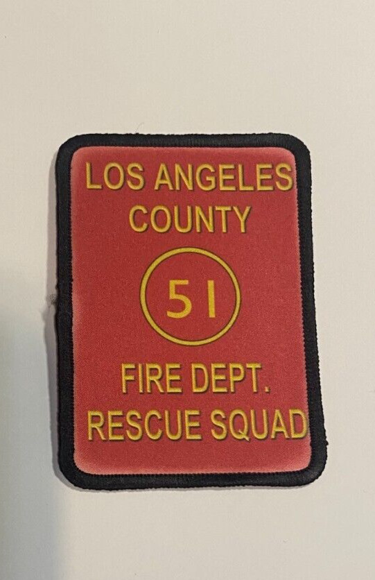 Emergency LA COUNTY 51 Logo   Iron On Heat  patch