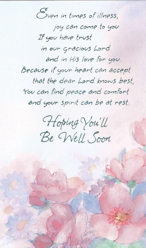 The lord Will Support You Until You're Feeling Better (G)