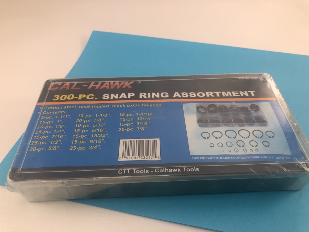 300pc Snap Ring Assortment/ Snap Ring Hardware kit
