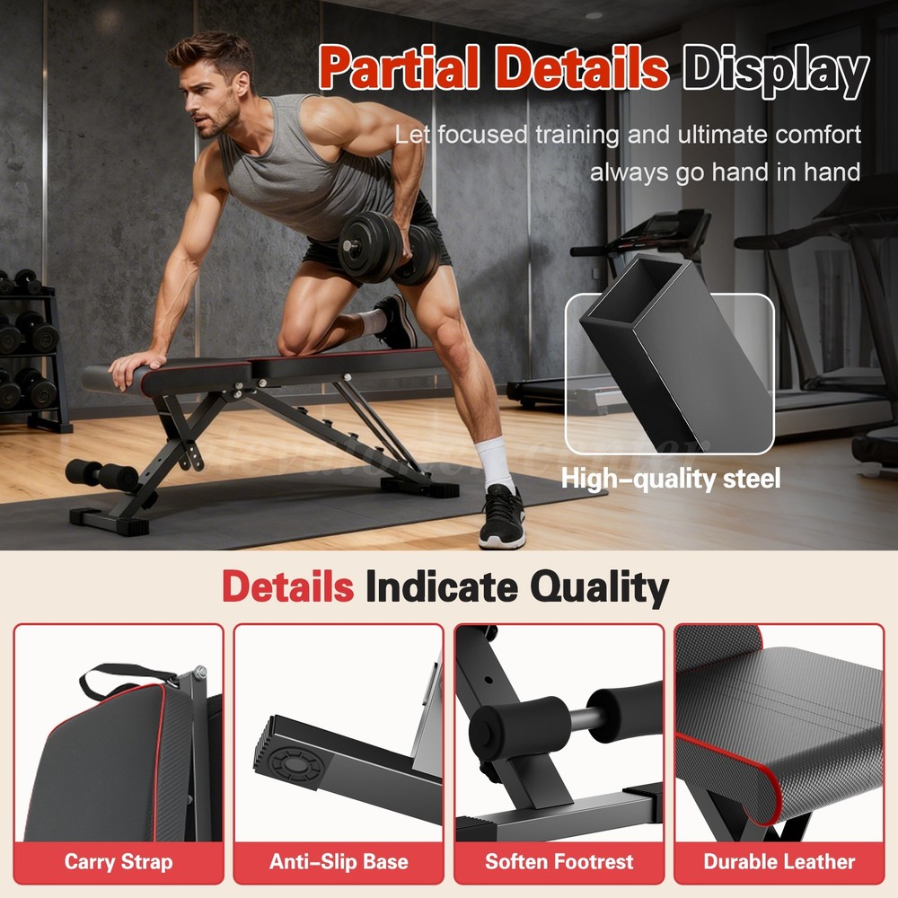 Multifunctional Adjustable Dumbbell Bench, 660LBS Foldable Weight Bench for Gym