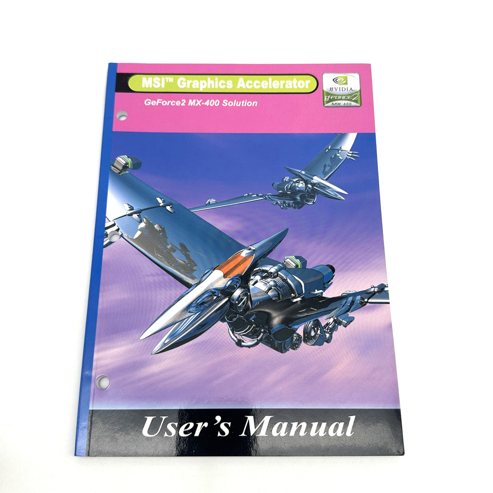 MSI NVIDIA GeForce2 MX-400 Graphics Accelerator User's Manual Guide