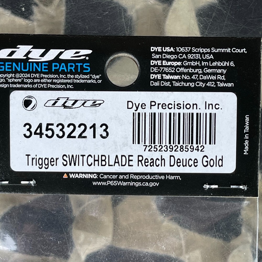 NEW Dye Switchblade Trigger Blade - Deuce - Gold