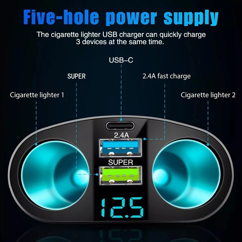 Dual USB PD Car Charger | Fast Charging Adapter for Multiple Devices