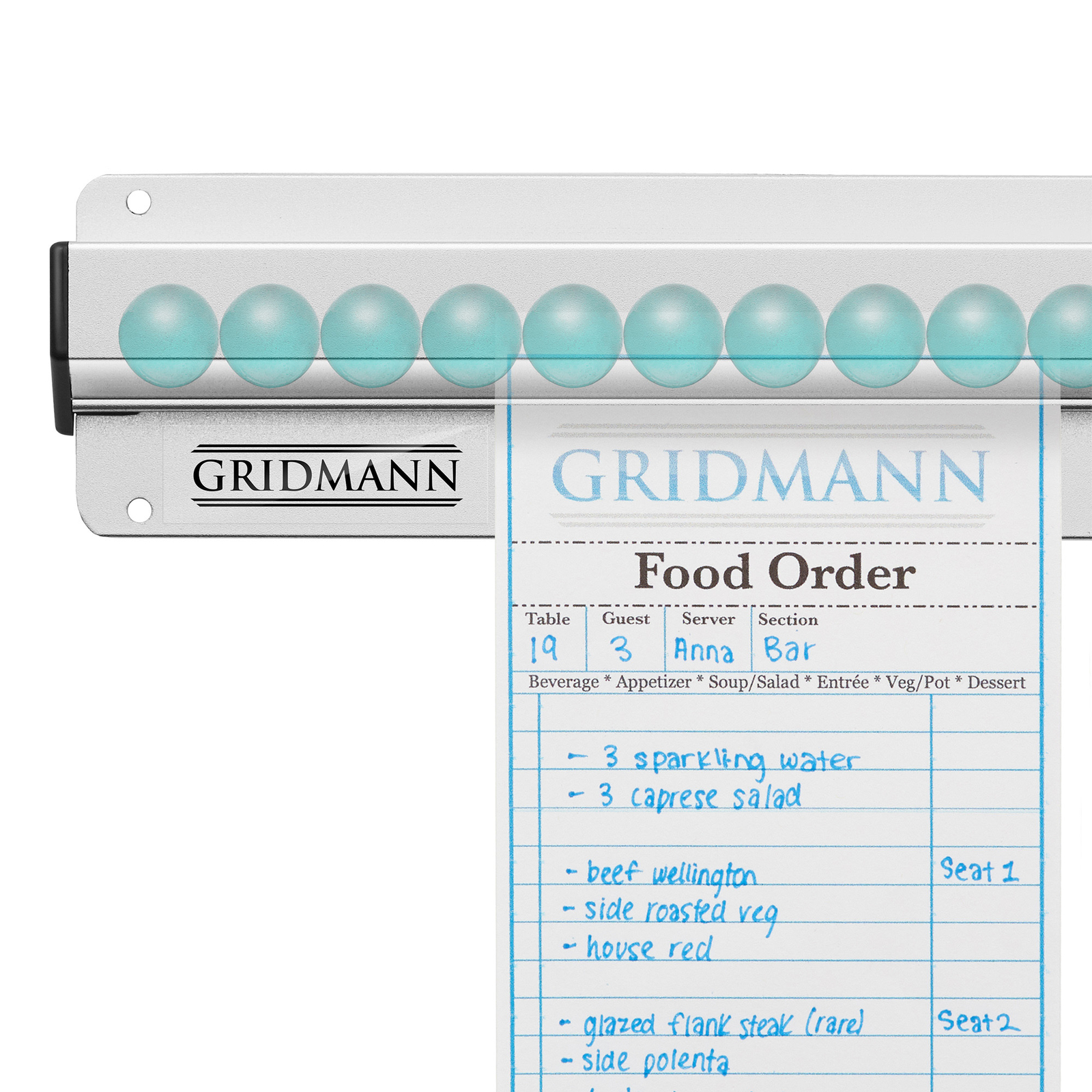 Slide Check Racks, Aluminum Ticket Holders for Restaurant Kitchen Food Orders