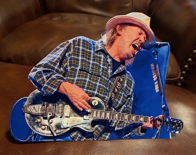 Neil Young 1960s Buffalo Springfield & CSN&Y Tabletop Display Standee 7" Tall