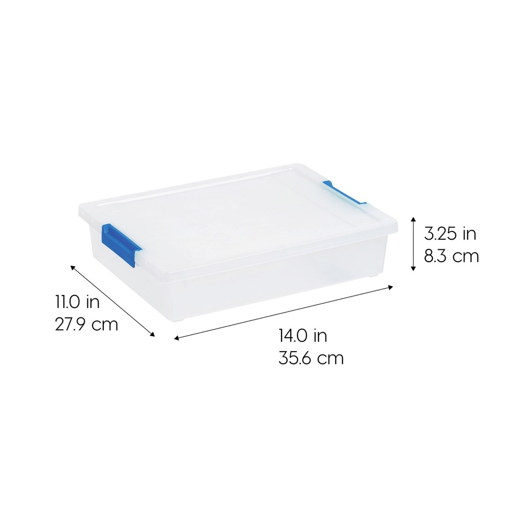 6 Qt. Plastic Storage Bins with Lids, Clear Containers, Latching Totes