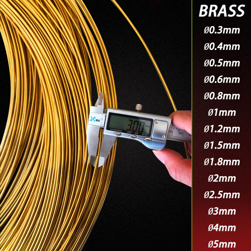 Brass Round Wire Bare Unplated Ø0.3mm -Ø5mm Diameter Jewelry Making / Wire Craft