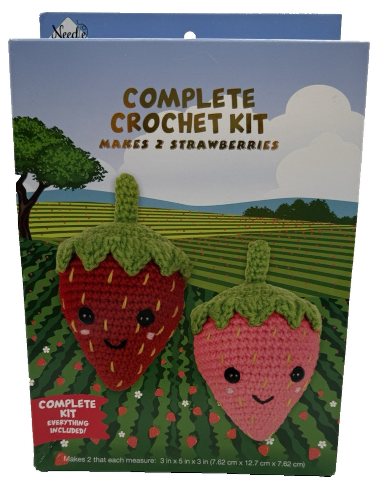 Needle Creations Makes 2 Strawberries Complete Crochet Kit