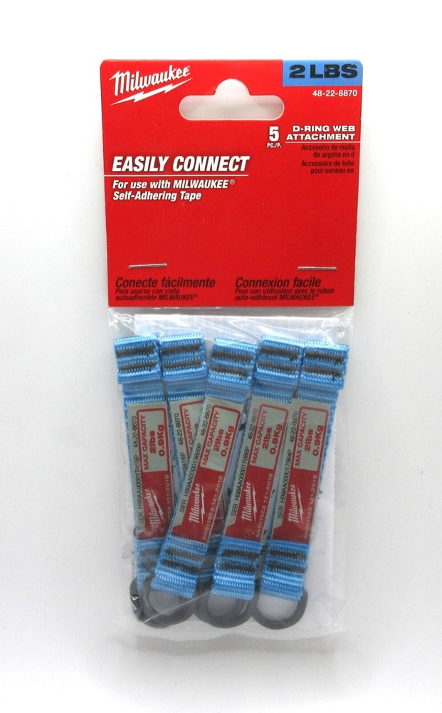 Milwaukee Tool 48-22-8870 5 Pc. 2 Lb. D-Ring Web Attachment