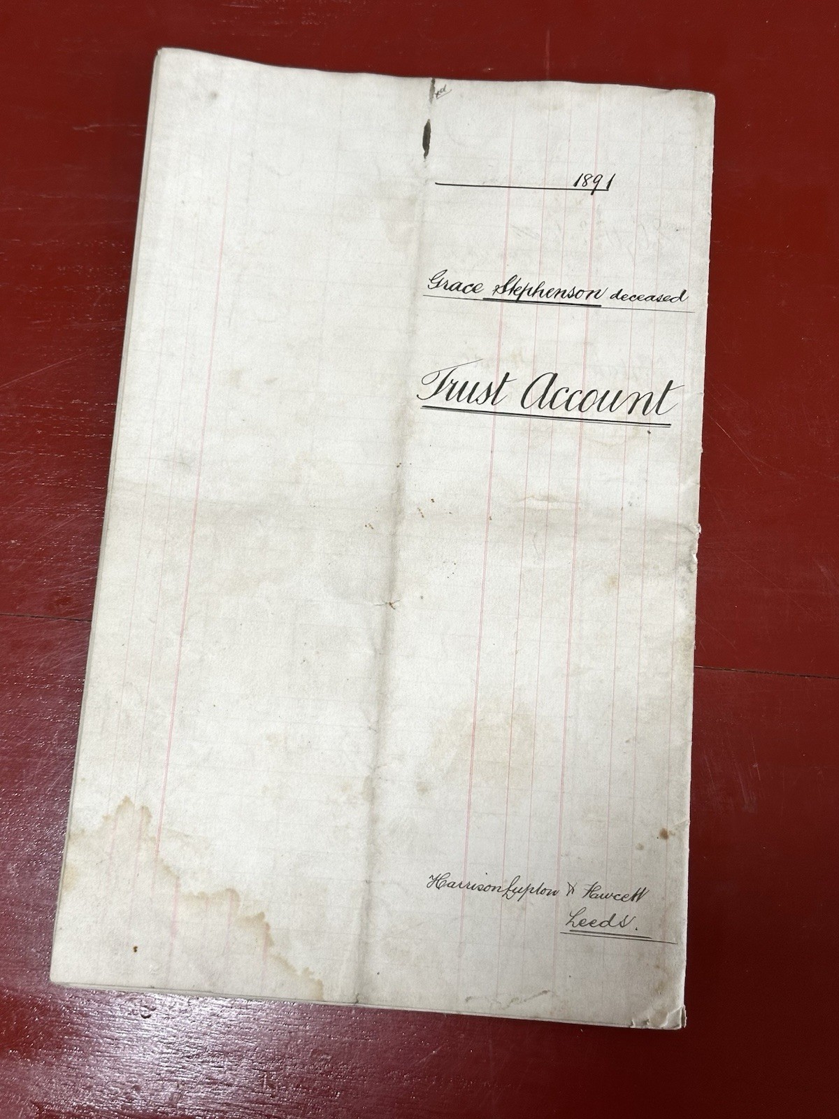Antique 1890 Indenture Trust/Will Grace Stephenson. Leeds, Yorkshire, Farming