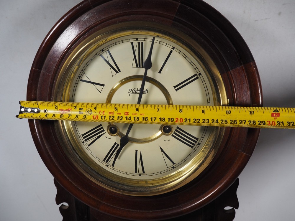 Vintage Highlands Mechanical Regulator Wall Clock With Pendulum