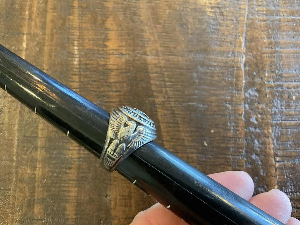 ORIGINAL WWII USAAC USAC WING PROP / EAGLES SHIELD STERLING RING