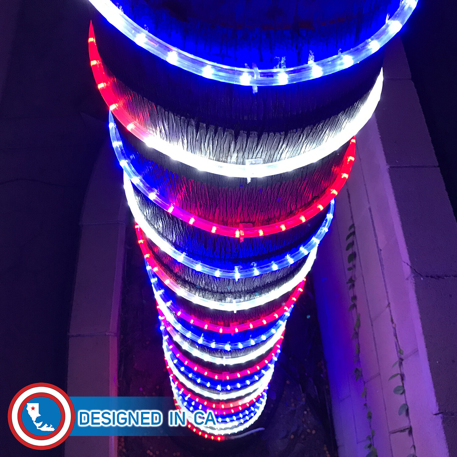 Russell Decor LED Rope lights 10-200ft Red White Blue Patriots Independence Day
